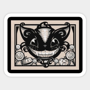 Smiling Black Cat Sticker